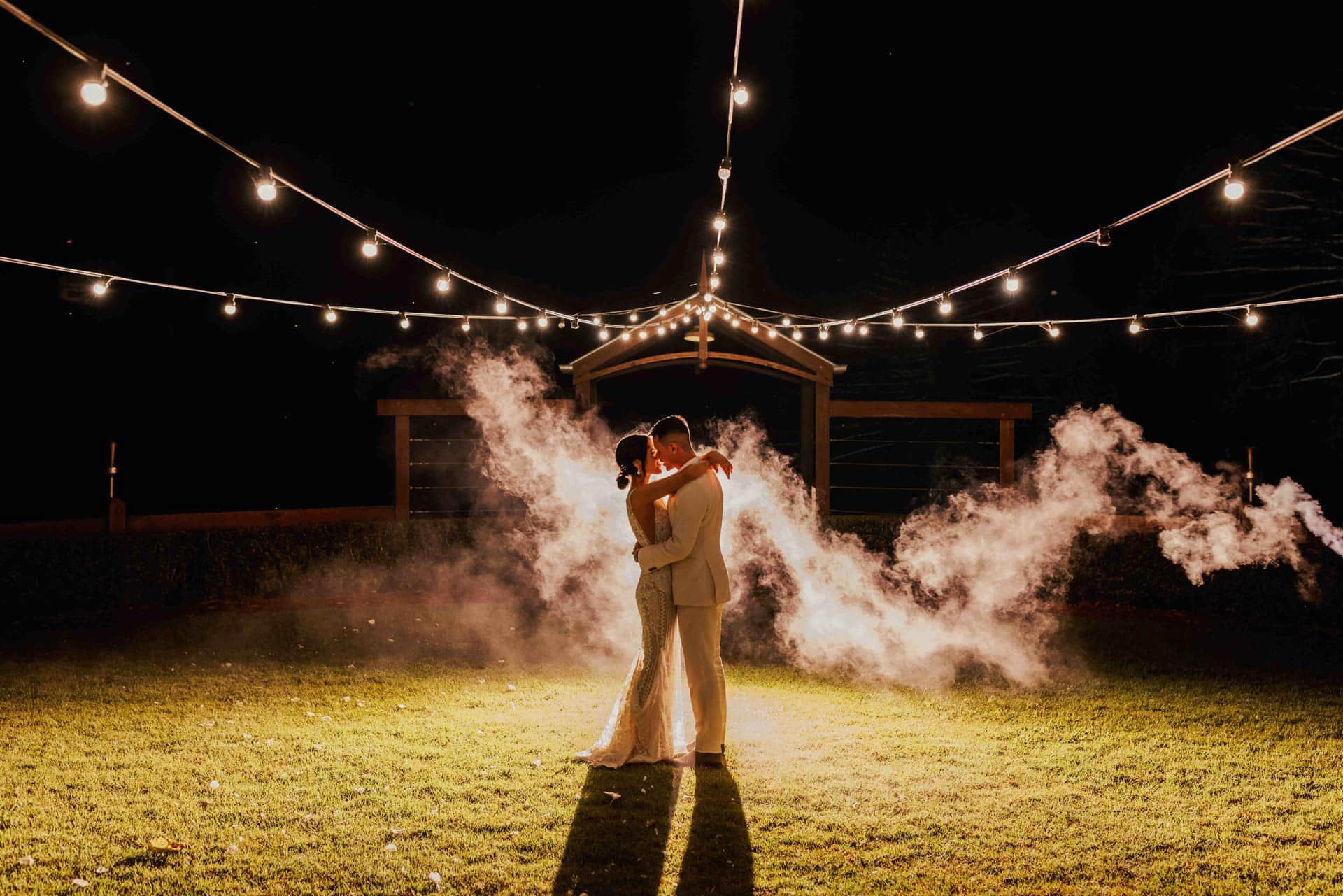 Elegant wedding reception at Flaxton Gardens
